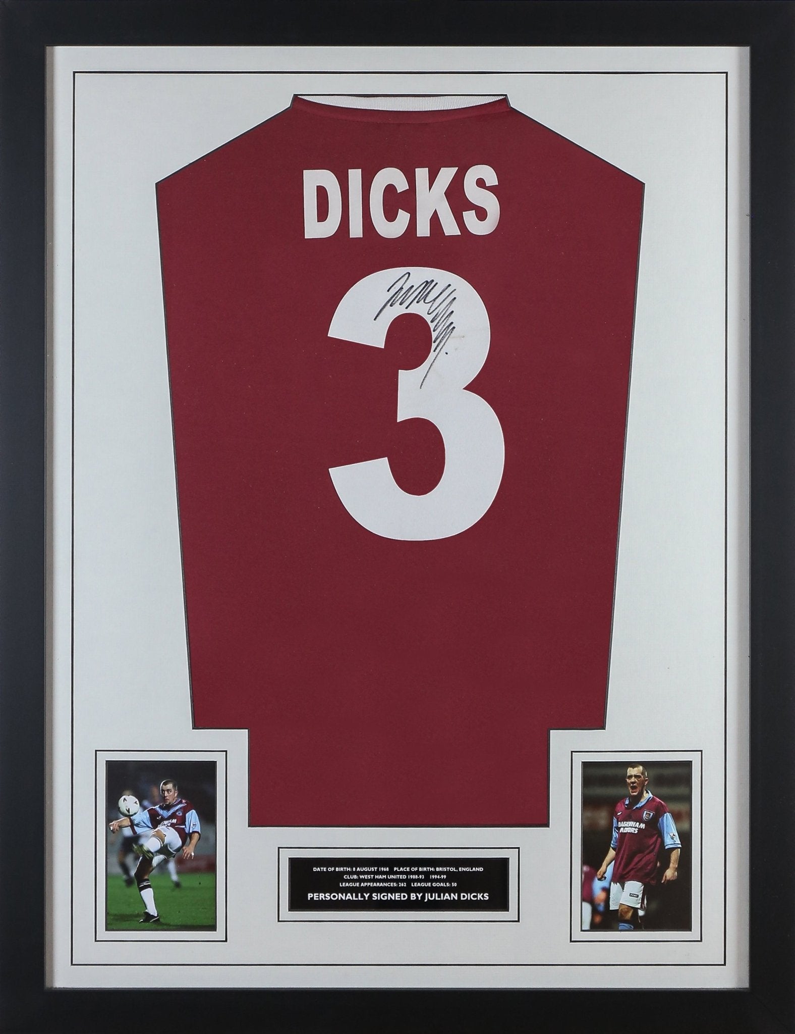 Dicks Signed West Ham Framed Shirt - Memorabilia Framers Shop